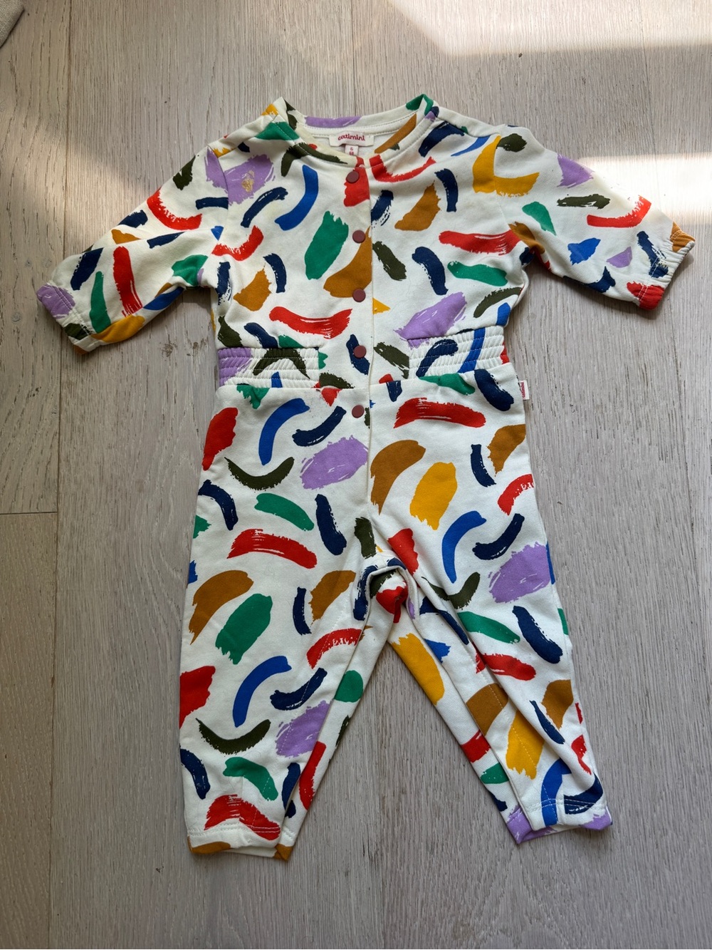 Catimini Kids Multi-Color Brushstroke One-Piece Romper